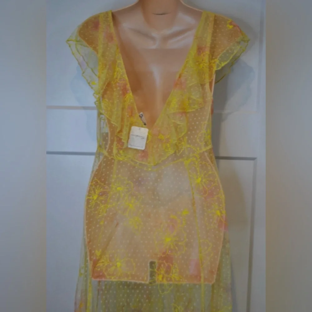 FREE PEOPLE Intimately Postcard From Paris Sheer Maxi Dress size S NWT $198